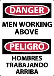 NMC - "Danger - Men Working Above", 14" Long x 10" Wide, Aluminum Safety Sign - Rectangle, 0.04" Thick, Use for Accident Prevention - USA Tool & Supply