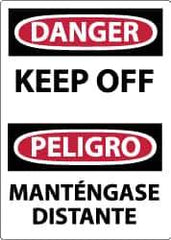 NMC - "Danger - Keep Off", 14" Long x 10" Wide, Pressure-Sensitive Vinyl Safety Sign - Rectangle, 0.004" Thick, Use for Hazardous Materials - USA Tool & Supply