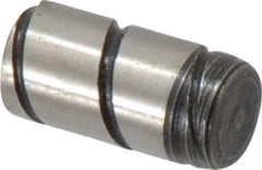 Jergens - 1/4" Diam x 1/2" Pin Length Alloy Steel Grooved Dowel Pin - C 47-58 & C 60-64 (Surface) Hardness, 1 Beveled & 1 Threaded End - USA Tool & Supply