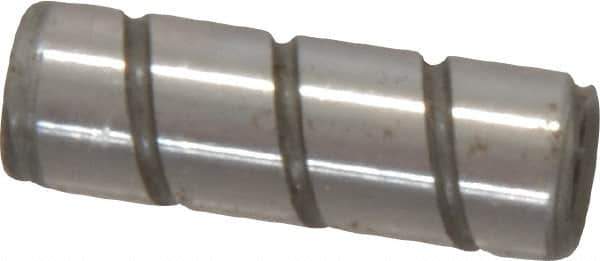 Jergens - 1/4" Diam x 3/4" Pin Length Alloy Steel Grooved Dowel Pin - C 47-58 & C 60-64 (Surface) Hardness, 1 Beveled & 1 Threaded End - USA Tool & Supply