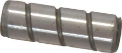 Jergens - 1/4" Diam x 3/4" Pin Length Alloy Steel Grooved Dowel Pin - C 47-58 & C 60-64 (Surface) Hardness, 1 Beveled & 1 Threaded End - USA Tool & Supply