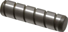 Jergens - 5/16" Diam x 1-1/4" Pin Length Alloy Steel Grooved Dowel Pin - C 47-58 & C 60-64 (Surface) Hardness, 1 Beveled & 1 Threaded End - USA Tool & Supply