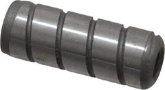 Jergens - 3/8" Diam x 1" Pin Length Alloy Steel Grooved Dowel Pin - C 47-58 & C 60-64 (Surface) Hardness, 1 Beveled & 1 Threaded End - USA Tool & Supply