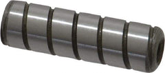 Jergens - 3/8" Diam x 1-1/4" Pin Length Alloy Steel Grooved Dowel Pin - C 47-58 & C 60-64 (Surface) Hardness, 1 Beveled & 1 Threaded End - USA Tool & Supply