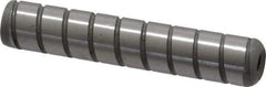 Jergens - 3/8" Diam x 2" Pin Length Alloy Steel Grooved Dowel Pin - C 47-58 & C 60-64 (Surface) Hardness, 1 Beveled & 1 Threaded End - USA Tool & Supply