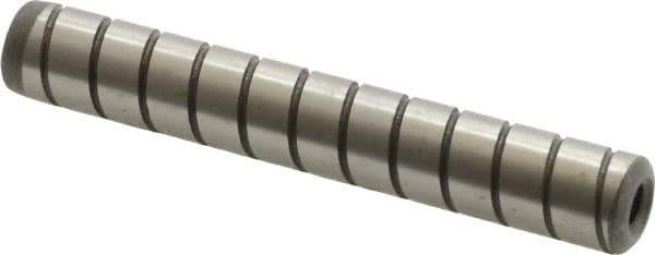 Jergens - 3/8" Diam x 2-1/2" Pin Length Alloy Steel Grooved Dowel Pin - C 47-58 & C 60-64 (Surface) Hardness, 1 Beveled & 1 Threaded End - USA Tool & Supply