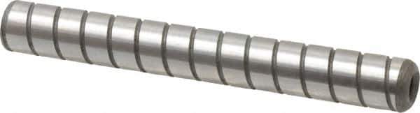 Jergens - 3/8" Diam x 3" Pin Length Alloy Steel Grooved Dowel Pin - C 47-58 & C 60-64 (Surface) Hardness, 1 Beveled & 1 Threaded End - USA Tool & Supply