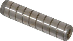 Jergens - 7/16" Diam x 2" Pin Length Alloy Steel Grooved Dowel Pin - C 47-58 & C 60-64 (Surface) Hardness, 1 Beveled & 1 Threaded End - USA Tool & Supply