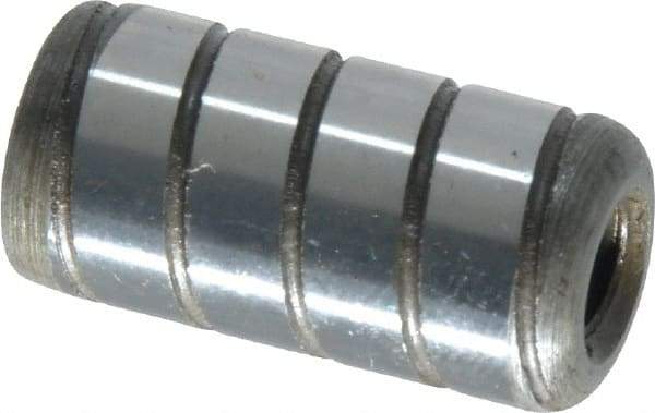 Jergens - 1/2" Diam x 1" Pin Length Alloy Steel Grooved Dowel Pin - C 47-58 & C 60-64 (Surface) Hardness, 1 Beveled & 1 Threaded End - USA Tool & Supply