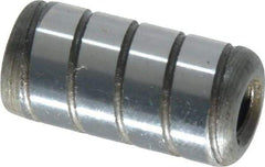 Jergens - 1/2" Diam x 1" Pin Length Alloy Steel Grooved Dowel Pin - C 47-58 & C 60-64 (Surface) Hardness, 1 Beveled & 1 Threaded End - USA Tool & Supply