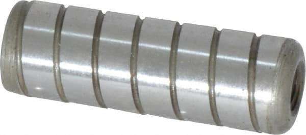 Jergens - 1/2" Diam x 1-1/2" Pin Length Alloy Steel Grooved Dowel Pin - C 47-58 & C 60-64 (Surface) Hardness, 1 Beveled & 1 Threaded End - USA Tool & Supply