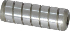 Jergens - 1/2" Diam x 1-1/2" Pin Length Alloy Steel Grooved Dowel Pin - C 47-58 & C 60-64 (Surface) Hardness, 1 Beveled & 1 Threaded End - USA Tool & Supply