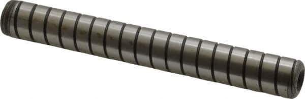 Jergens - 1/2" Diam x 4" Pin Length Alloy Steel Grooved Dowel Pin - C 47-58 & C 60-64 (Surface) Hardness, 1 Beveled & 1 Threaded End - USA Tool & Supply