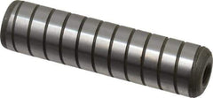 Jergens - 5/8" Diam x 2-1/2" Pin Length Alloy Steel Grooved Dowel Pin - C 47-58 & C 60-64 (Surface) Hardness, 1 Beveled & 1 Threaded End - USA Tool & Supply