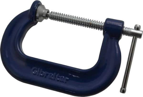 Gibraltar - Regular-Duty 3" Max Opening, 2-3/8" Throat Depth, Forged Steel Standard C-Clamp - 3,500 Lb Capacity, 0" Min Opening, Deep Throat - USA Tool & Supply