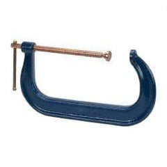 Gibraltar - Regular-Duty 12" Max Opening, 6-5/16" Throat Depth, Forged Steel Standard C-Clamp - 9,500 Lb Capacity, 3" Min Opening, Deep Throat, Copper Plated Screw - USA Tool & Supply