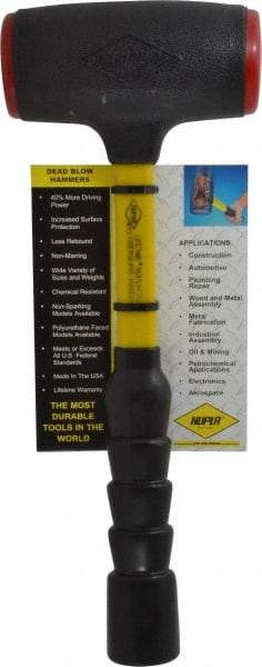 NUPLA - 48 oz Head 2-3/16" Face Diam Urethane Dead Blow Hammer - 14-5/16" OAL, Fiberglass Handle - USA Tool & Supply