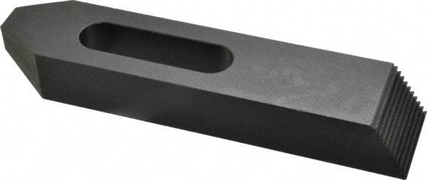 Gibraltar - 3/4" Stud, Steel, Serrated Strap Clamp - 2-3/16" Travel, 8" OAL x 1-3/4" Wide x 1-1/8" High, Black Oxide Finish, Tapered Nose - USA Tool & Supply