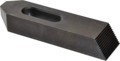 Gibraltar - 7/8, 1" Stud, Steel, Serrated Strap Clamp - 1-15/16" Travel, 8" OAL x 2" Wide x 1-3/8" High, Black Oxide Finish, Tapered Nose - USA Tool & Supply