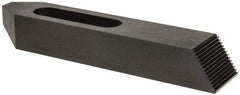 Gibraltar - 7/8, 1" Stud, Steel, Serrated Strap Clamp - 2-15/16" Travel, 10" OAL x 2" Wide x 1-1/2" High, Black Oxide Finish, Tapered Nose - USA Tool & Supply