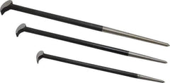 Value Collection - 3 Piece Rolling Head Pry Bar Set - 5/8" Head Width, Includes 12, 16 & 20" Lengths - USA Tool & Supply