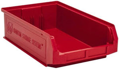 Quantum Storage - 80 Lb. Load Capacity, 19-3/4" Deep, Red Polyethylene Hopper Stacking Bin - 5-7/8" High x 12-3/8" Wide x 19-3/4" Long - USA Tool & Supply