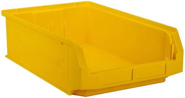 Quantum Storage - 80 Lb. Load Capacity, 19-3/4" Deep, Yellow Polyethylene Hopper Stacking Bin - 5-7/8" High x 12-3/8" Wide x 19-3/4" Long - USA Tool & Supply