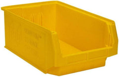 Quantum Storage - 90 Lb. Load Capacity, 19-3/4" Deep, Yellow Polyethylene Hopper Stacking Bin - 7-7/8" High x 12-3/8" Wide x 19-3/4" Long - USA Tool & Supply