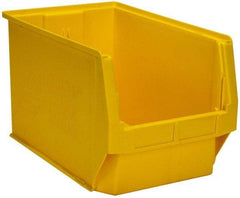 Quantum Storage - 100 Lb. Load Capacity, 19-3/4" Deep, Yellow Polyethylene Hopper Stacking Bin - 11-7/8" High x 12-3/8" Wide x 19-3/4" Long - USA Tool & Supply