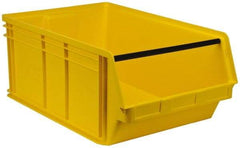 Quantum Storage - 140 Lb. Load Capacity, 29" Deep, Yellow Polyethylene Hopper Stacking Bin - 11-7/8" High x 18-3/8" Wide x 29" Long - USA Tool & Supply