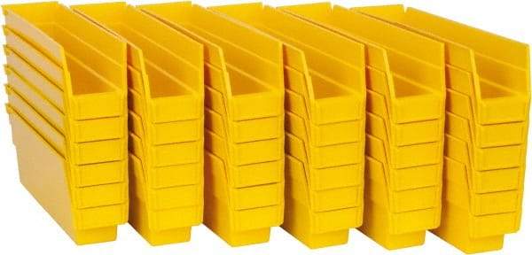 Quantum Storage - 50 Lb. Load Capacity, 11-5/8" Deep, Yellow Polypropylene Hopper Shelf Bin - 4" High x 2-3/4" Wide x 11-5/8" Long - USA Tool & Supply