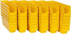 Quantum Storage - 50 Lb. Load Capacity, 11-5/8" Deep, Yellow Polypropylene Hopper Shelf Bin - 4" High x 2-3/4" Wide x 11-5/8" Long - USA Tool & Supply