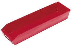 Quantum Storage - 50 Lb. Load Capacity, 23-5/8" Deep, Red Polypropylene Hopper Shelf Bin - 4" High x 6-5/8" Wide x 23-5/8" Long - USA Tool & Supply