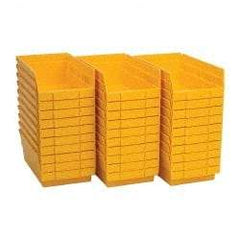 Quantum Storage - 50 Lb. Load Capacity, 11-5/8" Deep, Yellow Polypropylene Hopper Shelf Bin - 4" High x 6-5/8" Wide x 11-5/8" Long - USA Tool & Supply
