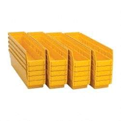 Quantum Storage - 50 Lb. Load Capacity, 17-7/8" Deep, Yellow Polypropylene Hopper Shelf Bin - 4" High x 4-1/8" Wide x 17-7/8" Long - USA Tool & Supply