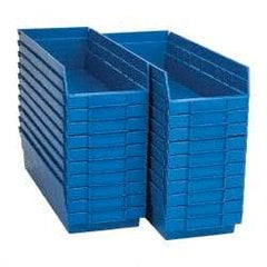 Quantum Storage - 50 Lb. Load Capacity, 17-7/8" Deep, Blue Polypropylene Hopper Shelf Bin - 4" High x 6-5/8" Wide x 17-7/8" Long - USA Tool & Supply