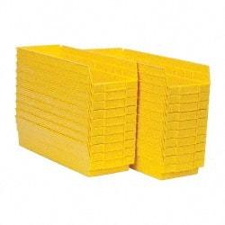 Quantum Storage - 50 Lb. Load Capacity, 17-7/8" Deep, Yellow Polypropylene Hopper Shelf Bin - 4" High x 6-5/8" Wide x 17-7/8" Long - USA Tool & Supply