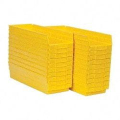 Quantum Storage - 50 Lb. Load Capacity, 17-7/8" Deep, Yellow Polypropylene Hopper Shelf Bin - 4" High x 6-5/8" Wide x 17-7/8" Long - USA Tool & Supply
