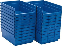 Quantum Storage - 50 Lb. Load Capacity, 11-5/8" Deep, Blue Polypropylene Hopper Shelf Bin - 4" High x 8-3/8" Wide x 11-5/8" Long - USA Tool & Supply