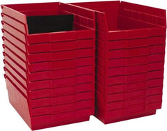 Quantum Storage - 50 Lb. Load Capacity, 11-5/8" Deep, Red Polypropylene Hopper Shelf Bin - 4" High x 8-3/8" Wide x 11-5/8" Long - USA Tool & Supply