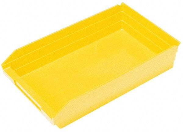 Quantum Storage - 50 Lb. Load Capacity, 23-5/8" Deep, Yellow Polypropylene Hopper Shelf Bin - 4" High x 11-1/8" Wide x 23-5/8" Long - USA Tool & Supply