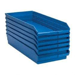 Quantum Storage - 50 Lb. Load Capacity, 23-5/8" Deep, Blue Polypropylene Hopper Shelf Bin - 4" High x 11-1/8" Wide x 23-5/8" Long - USA Tool & Supply