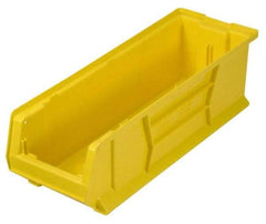 Quantum Storage - 100 Lb. Load Capacity, 23-7/8" Deep, Yellow Polypropylene Hopper Stacking Bin - 7" High x 8-1/4" Wide x 23-7/8" Long - USA Tool & Supply