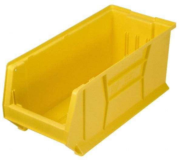 Quantum Storage - 100 Lb. Load Capacity, 23-7/8" Deep, Yellow Polypropylene Hopper Stacking Bin - 9" High x 8-1/4" Wide x 23-7/8" Long - USA Tool & Supply