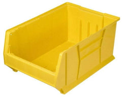 Quantum Storage - 100 Lb. Load Capacity, 23-7/8" Deep, Yellow Polypropylene Hopper Stacking Bin - 7" High x 11" Wide x 23-7/8" Long - USA Tool & Supply