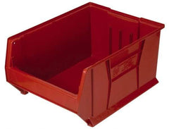 Quantum Storage - 100 Lb. Load Capacity, 23-7/8" Deep, Red Polypropylene Hopper Stacking Bin - 12" High x 18-1/4" Wide x 23-7/8" Long - USA Tool & Supply