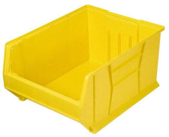 Quantum Storage - 100 Lb. Load Capacity, 23-7/8" Deep, Yellow Polypropylene Hopper Stacking Bin - 10" High x 11" Wide x 23-7/8" Long - USA Tool & Supply