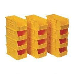 Quantum Storage - 30 Lb. Load Capacity, 10-7/8" Deep, Yellow Polypropylene Hopper Stacking Bin - 5" High x 5-1/2" Wide x 10-7/8" Long - USA Tool & Supply