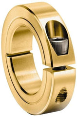 Climax Metal Products - 1-7/16" Bore, Steel, One Piece One Piece Split Shaft Collar - 2-1/4" Outside Diam, 9/16" Wide - USA Tool & Supply