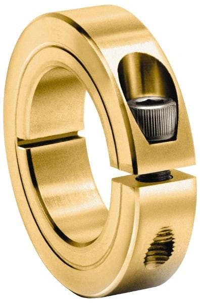 Climax Metal Products - 1-9/16" Bore, Steel, One Piece One Piece Split Shaft Collar - 2-3/8" Outside Diam, 9/16" Wide - USA Tool & Supply